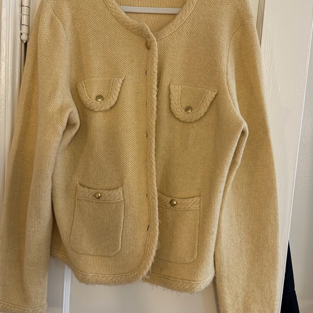 J. Crew Cream Ribbed Knit Sweater